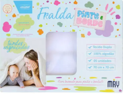 Fralda 1631 70X70 C/5 Lx Pinte Borde Branco Minasrey (228245)