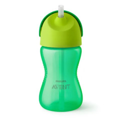 Copo Com Canudo Curvado Dinos 300 ml Verde Avent (574362)