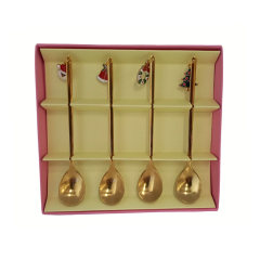 Conjunto De Colheres 24126 Natal 4 Pçs Dourado Magizi - Yangzi (642996)