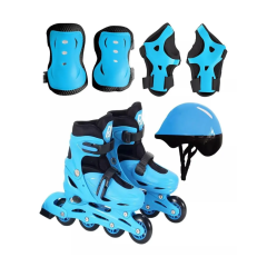 Kit Patins Dmr6544 M Azul Roller Dm Toys (649524)