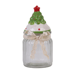 Pote 56985001 Em Vidro 300 Ml Arvore De Natal C/ Tampa Colorido - D&A (658517)