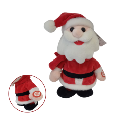 Boneco 47850001 Natal - Papai Noel C/ Movimento E Som Vermelho 20 Cm - Flor Arte (658525)