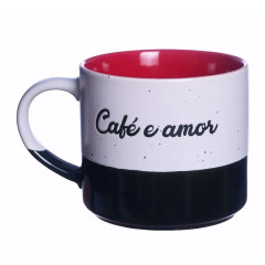 Caneca 10025680 450Ml Cafe E Amor - Zona Criativa (665134)