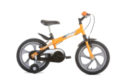 Bicicleta Ludi Infantil Aro 16 Plástico Cinza Quadro Aço Carbono LD163S Laranja Houston Bike(652260)