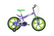 Bicicleta Ludi Infantil Aro 16 Plástico Verde Quadro em Aço Carbono LD162S  Roxo Houston(652259)