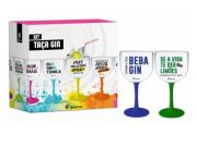 Taça Gin C/2un Bicolor - Economize Água Beba Gin