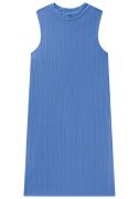 Vestido Curto 00474 Básico Canelado Azul Claro Lunelli (615435)