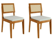 Conj 2 Cadeiras Rainha Eucalipto Natural - Off White (636791)