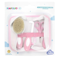 Kit higiene com cerdas naturais 5 peças 870 Rosa-Pimpolho(645640)