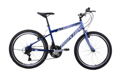 Bicicleta Win Aro 24  Quadro Aço Carbono WN242S Cinza Metálico/Azul Escuro Houston Bike (652248)