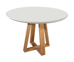 Mesa de Jantar Bennett 115 cm Natural c/ Vidro Província  (623662)