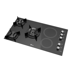 Cooktop 5 Bocas 7730-11479 Top Gás/Elétrico Vidrocerâmico Preto - Fischer (288941)