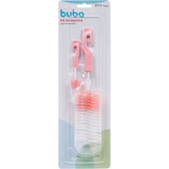 Kit De Escova Para Mamadeira Rosa Buba