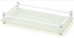 Bandeja 802765-B Vidro Branco Perolizado 16X30 cm (602234)