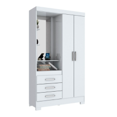 Guarda Roupa Henn Briz B64 com 2 Portas 3 Gavetas - com Espelho (616512)