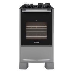 Fogão Fgv407Prix2 4Q Best Grill Prata Mesa Vidro Preto - Suggar (617535)