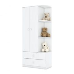 Roupeiro Infantil I117-10 2Pt Labirinto Branco 80X180X140 - Henn (636121)