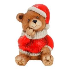 Boneco 24988 Urso Sentado Ceramâmica  Vermelho - Magizi (643011)