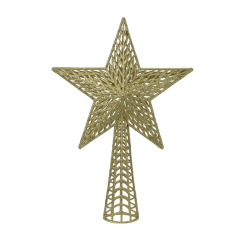 Topo De Árvore Estrela 3D C/ Glitter 25266002 Dourado 36 X 25 X 7 Cm - Flor Arte (658474)