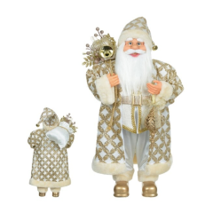 Boneco 57554001 Papai Noel Em Pé Dourado / Branco 45 Cm - D & A (658545)