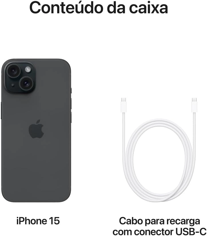 Iphone 15 128GB Preto - Apple (655939) | Lojas Pintos | Impossível